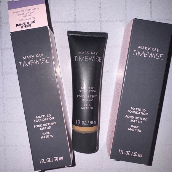 2 X Mary Kay TimeWise Matte 3D Foundation 1 fl. oz. Bronze W 100 - Picture 1 of 3